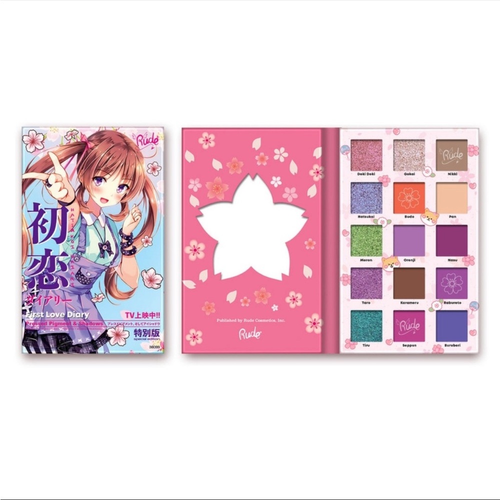 RUDE COSMETICS x MANGA "FIRST LOVE DIARY" EYESHADOW PALETTE Pressed Pigment
